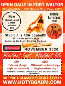 Hot Yoga Studio Fort Walton Beach Nov 2020 specials